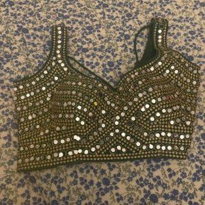 Brand New Forest Green Lehenga/Sari Blouse - Never Worn